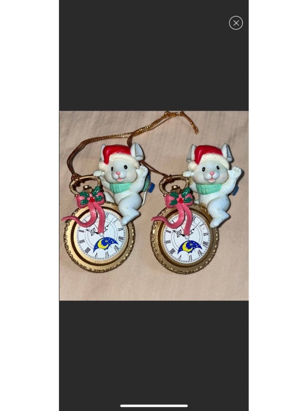 Vintage Lustre Fame LTD Christmas Ornaments Lot of 5, Mouse, Watch,  Bears, - Picture 2 of 10